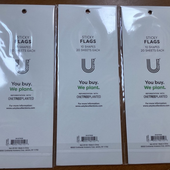 U Style Sticky Flags 10 pcs/shapes 20 sheets each shape/pc New - Picture 6 of 6